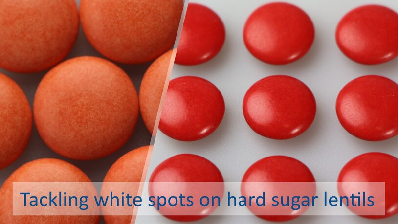 Preventing white spots on sugar dragées