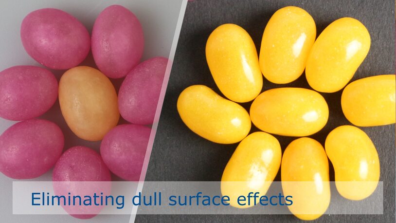 Preventing dull surfaces on sugar dragées