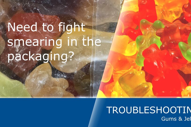 How to prevent smearing in the packaging of gums and jellies